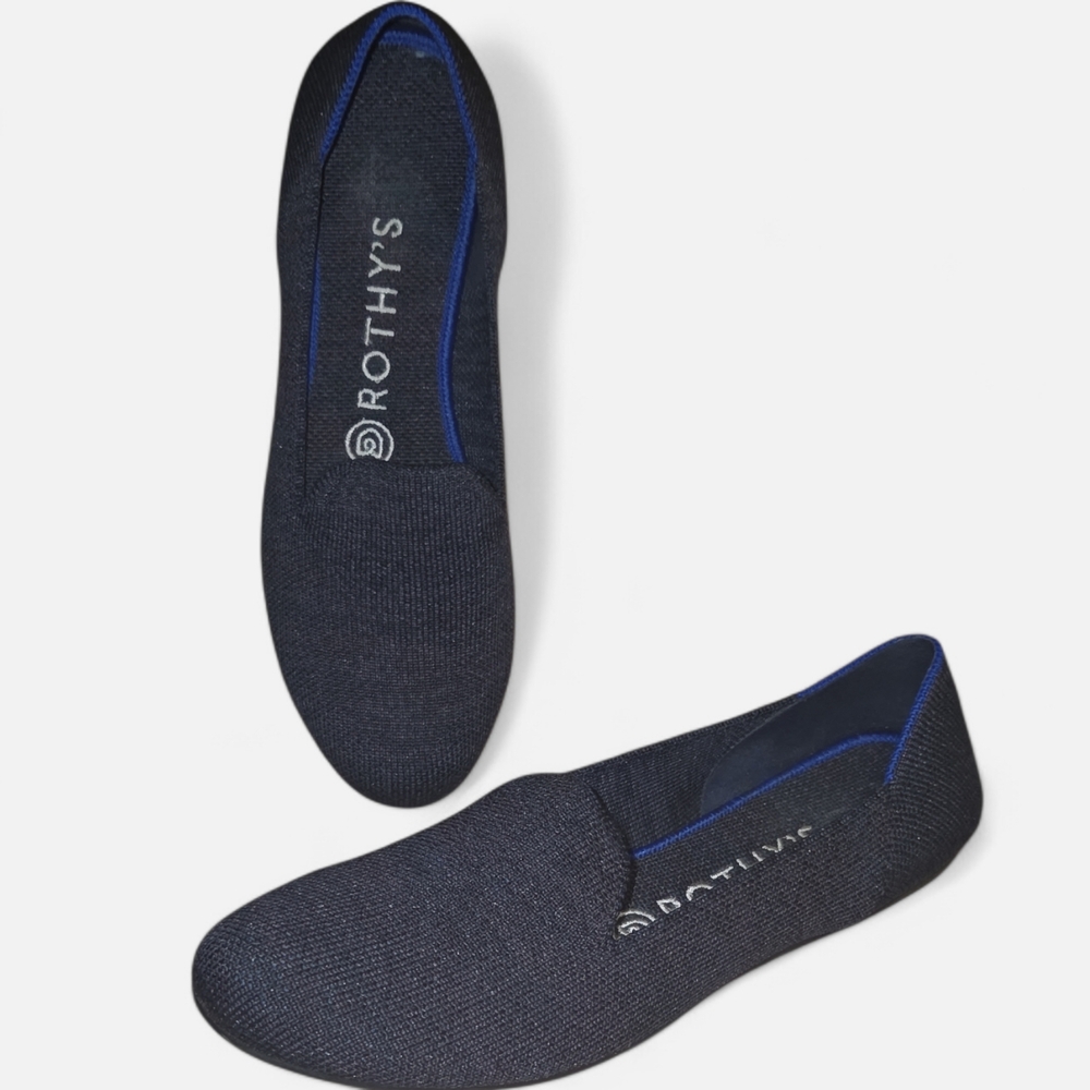 Rothy’s Women’s Flats Size‎ 7.5 Blue Knit Slip-On Shoes